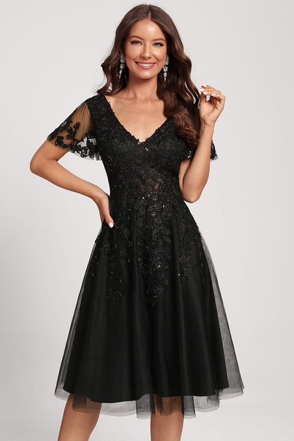Robe Dentelle Éclat Tulle Nocturne - gallery 2