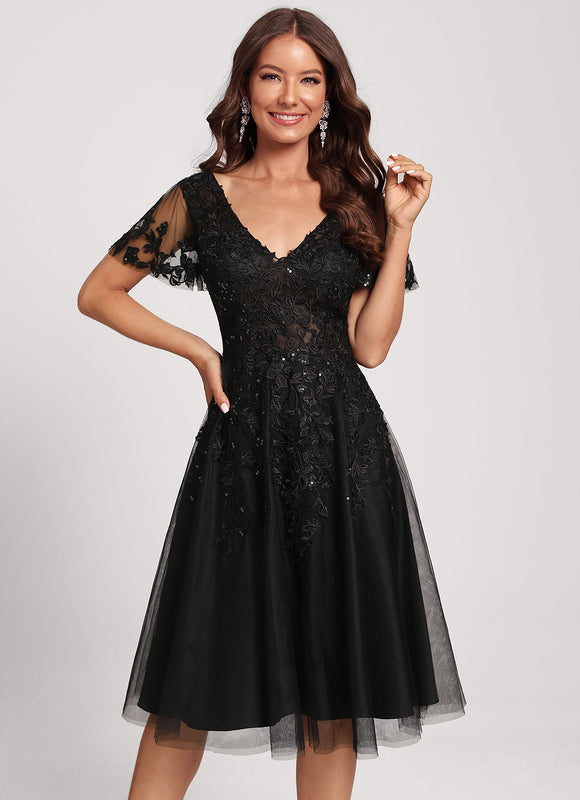 Robe Dentelle Éclat Tulle Nocturne - gallery 2
