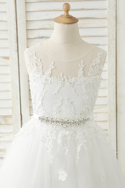 Robe Dentelle Tulle Marine Fleurie - gallery 6