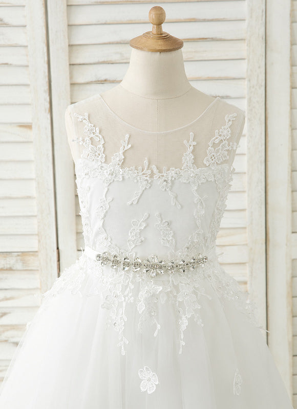 Robe Dentelle Tulle Marine Fleurie - gallery 6