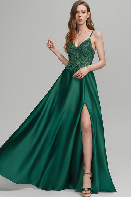 Robe Fendue Dentelle - gallery 3