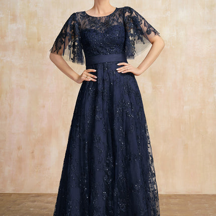 Robe Dentelle Dentelle Marine