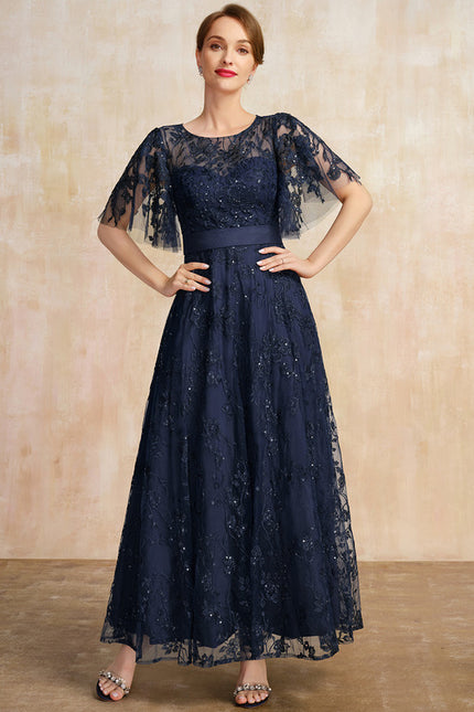Robe Dentelle Dentelle Marine