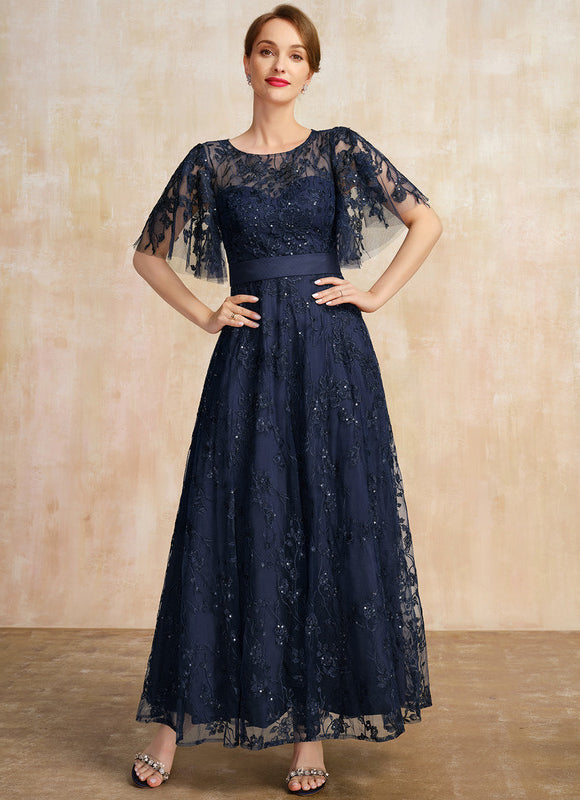 Robe Dentelle Dentelle Marine